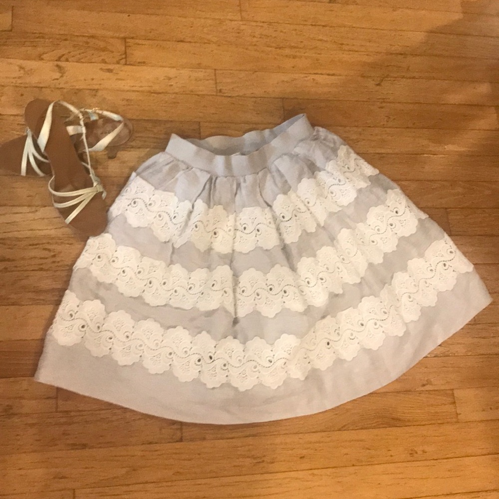 LEIFSDOTTIR Anthropologie a-line lace skirt Sz S